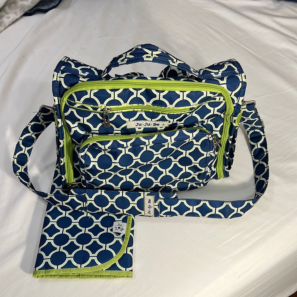 Ju-Ju-Be Be Prepared Diaper Bag Backpack Royal Envy Blue Royal Envy Green Geom